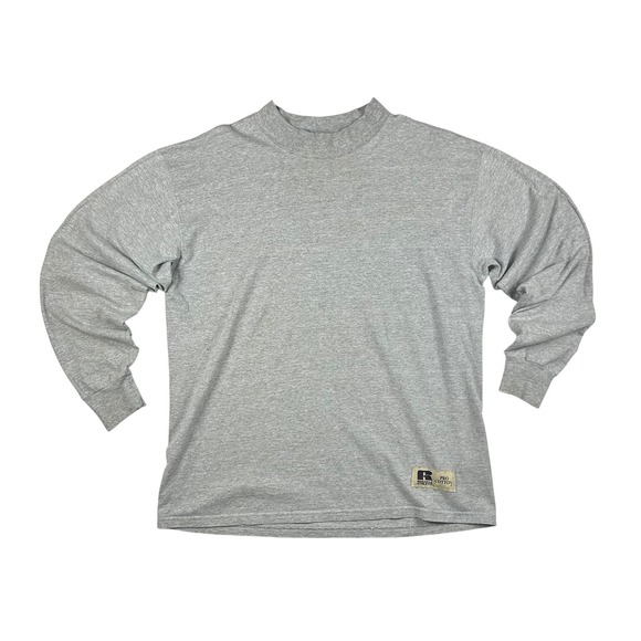 Russell Athletic Other - Vintage Russell Athletic Pro Cotton Long Sleeve Mock Neck‎ Shirt Gray Mens M